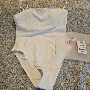 NWT RELLECIGA White One-Piece Swimsuit Large Adjustable Straps Full Coverage